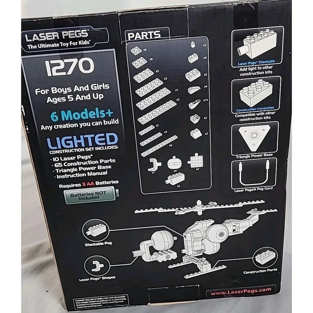 Laser Pegs 1270 Ultimate Toy for Kids 6‎ in 1 lighted building New Sealed Box
